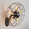 Hot selling LOFT electric fan industriall wall lamp with edison bulb for hotel/home/warehouse china supplier